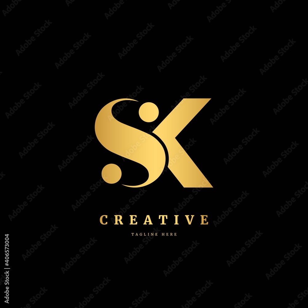 Fototapeta premium Initial letter SK or KS. Monogram logo design template. Minimalis logo concept for business and company.