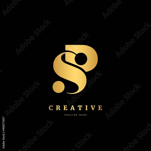 Initial letter SP or PS. Monogram logo design template. Minimalis logo concept for business and company.