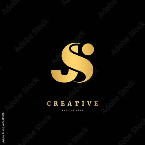 Initial letter JS logotype. Monogram logo design template. Minimalis logo concept for business and company.