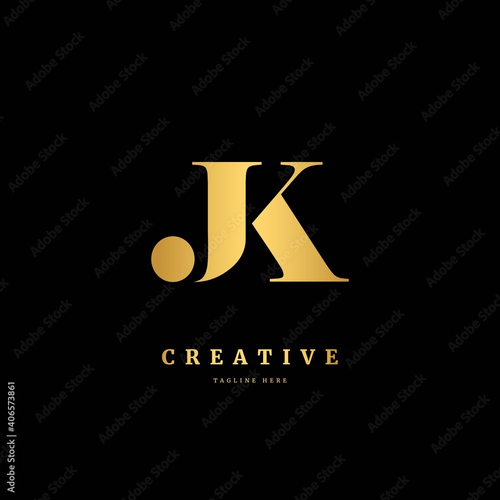 Initial letter JK logotype. Monogram logo design template. Minimalis ...