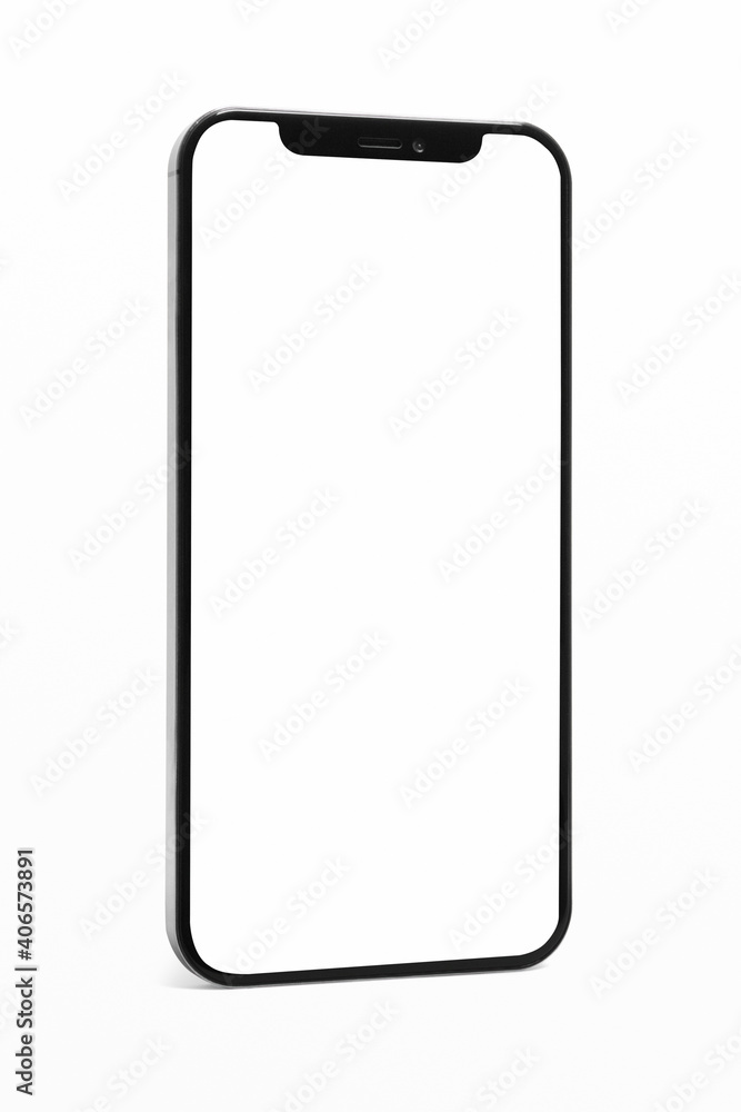Smartphone with blank white screen innovative future technology Smartphone with blank white screen innovative future technology