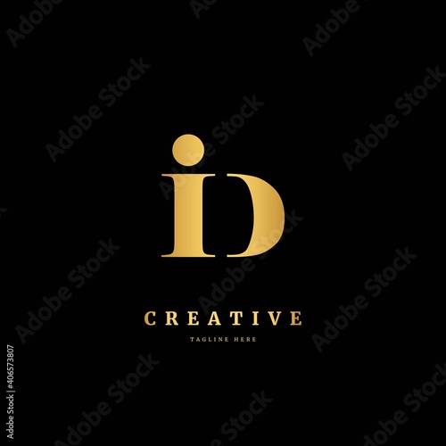 Initial letter ID logotype. Monogram logo design template. Minimalis logo concept for business and company.