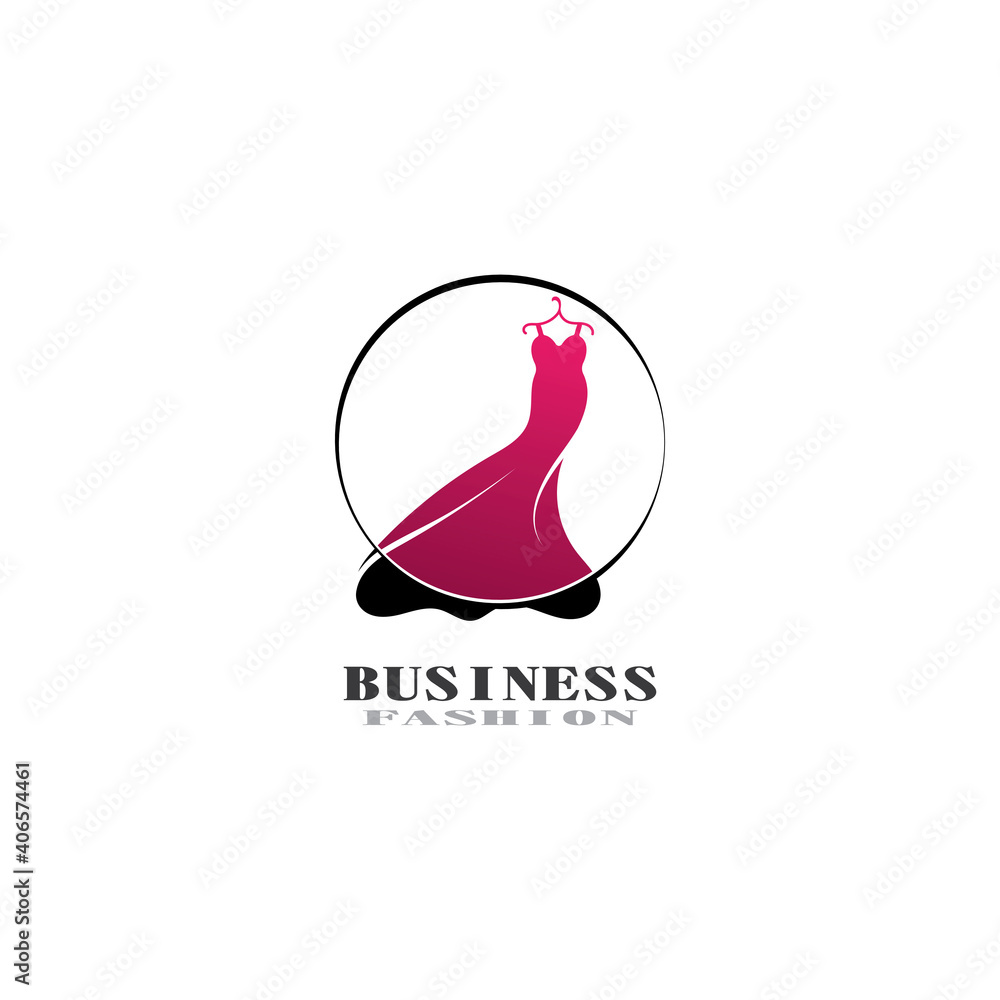 Beautiful dress woman logo simple creative for boutique logo vector design Beautiful dress woman logo simple creative for boutique logo vector design