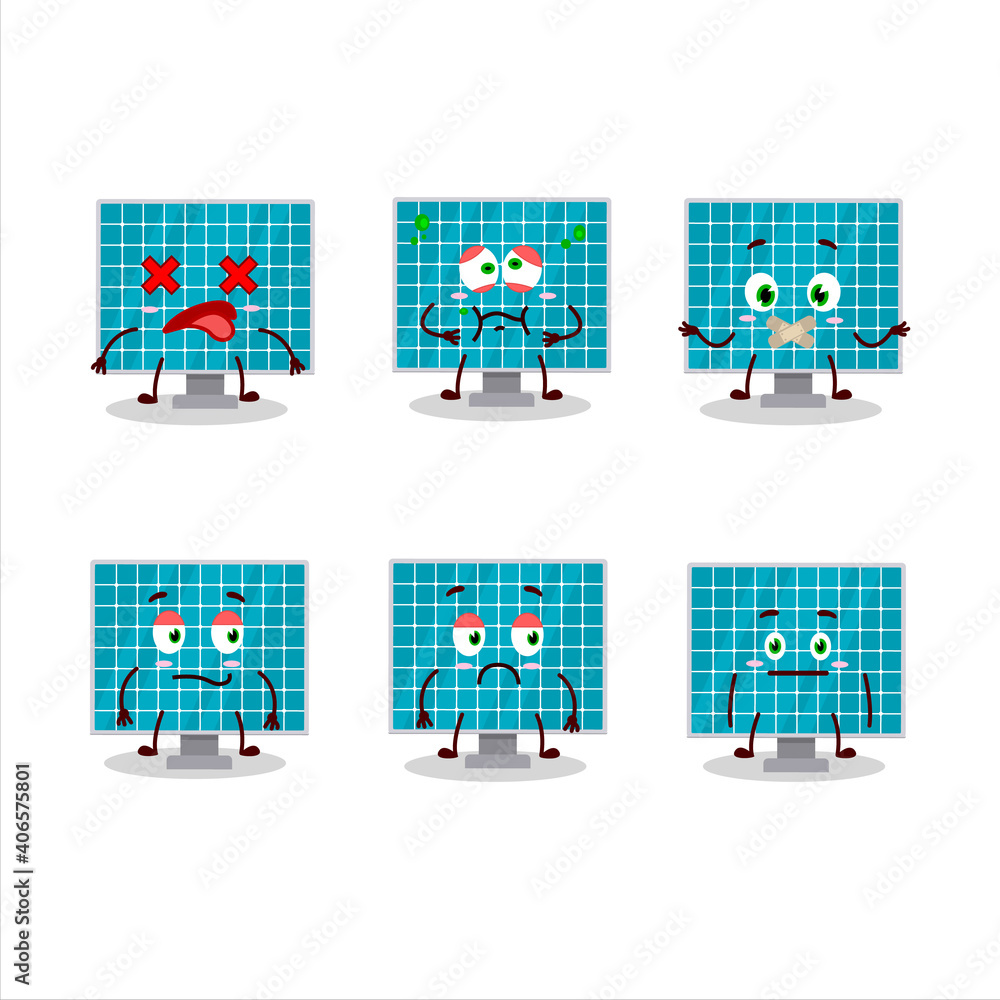 Fototapeta premium Solar panel cartoon character with nope expression