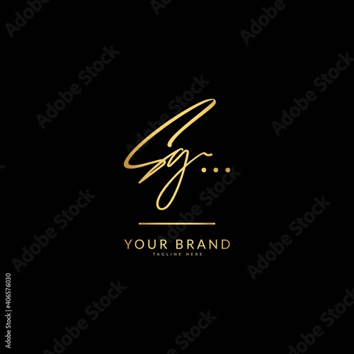 Initial letter SG. Monogram signature logo design template. Minimalis logo concept for business and company.