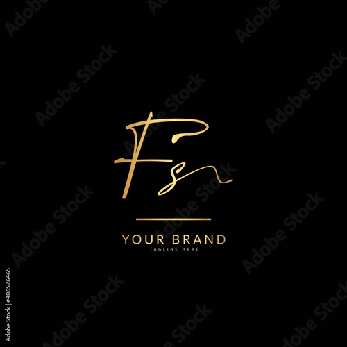 Initial letter FS. Monogram signature logo design template. Minimalis logo concept for business and company.
