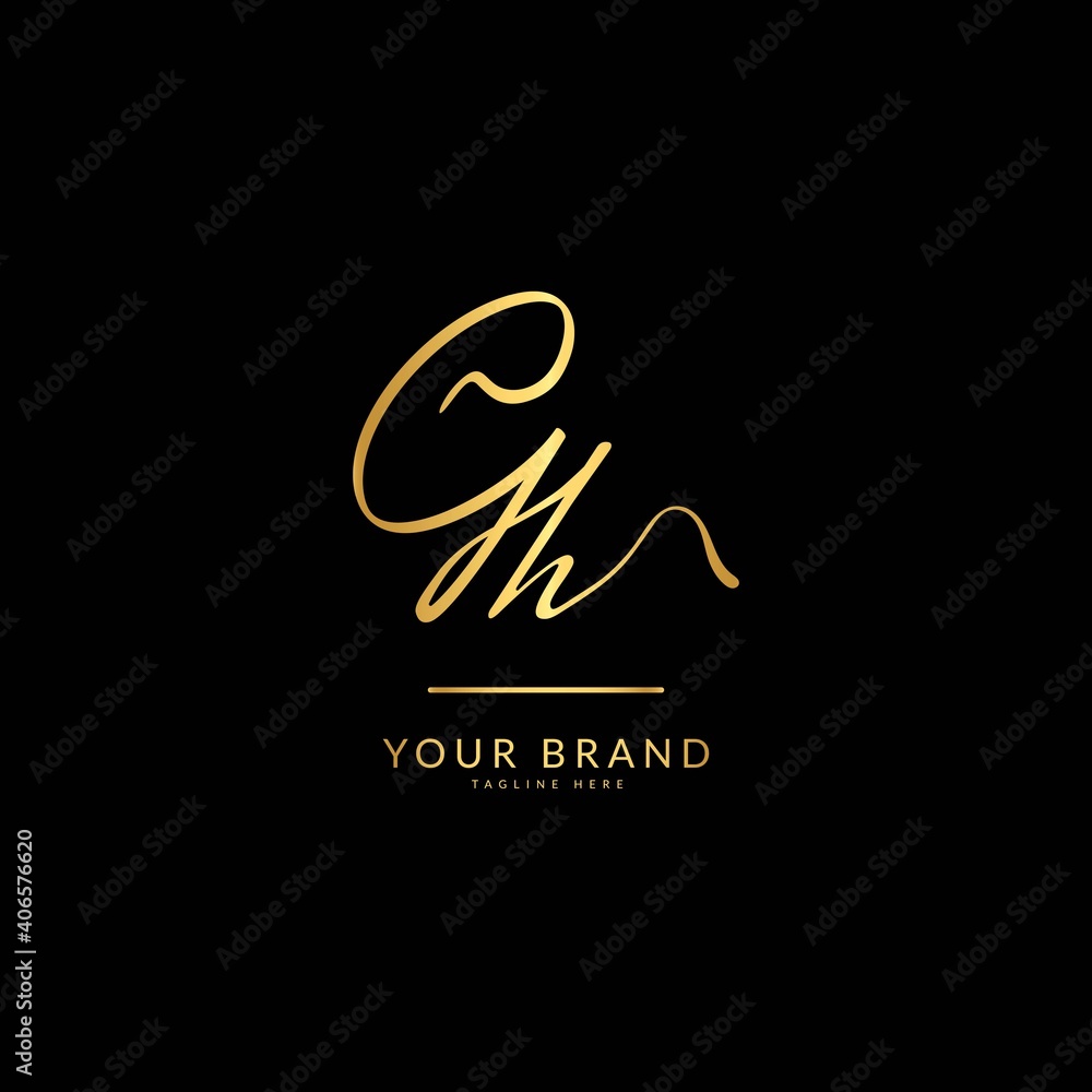Initial letter GH. Monogram signature logo design template. Minimalis logo concept for business and company. Initial letter GH. Monogram signature logo design template. Minimalis logo concept for business and company.