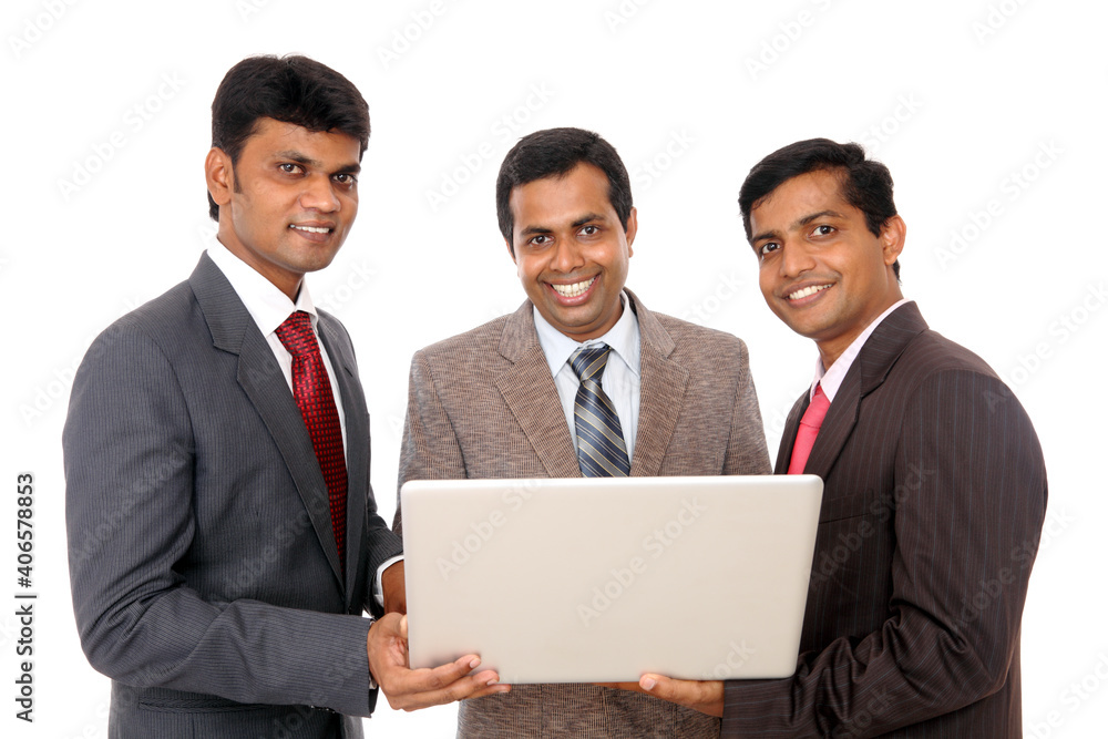 A Successful Indian business team isolated on white. A Successful Indian business team isolated on white.