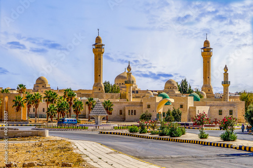 Jordan, city of Al Karak or Kerak. View on the beautiful Mosque. photo