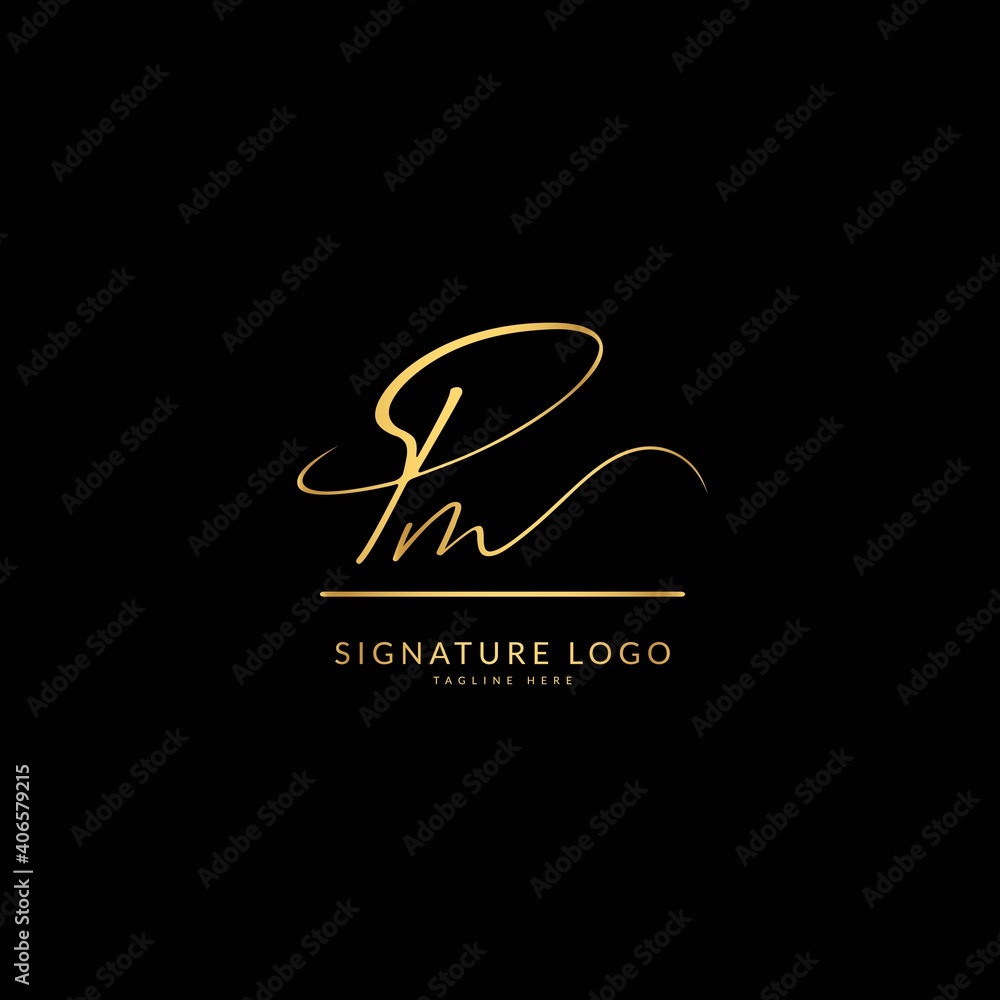 Initial letter Pm. Monogram signature logo design template. Minimalis logo concept for business and company. Initial letter Pm. Monogram signature logo design template. Minimalis logo concept for business and company.