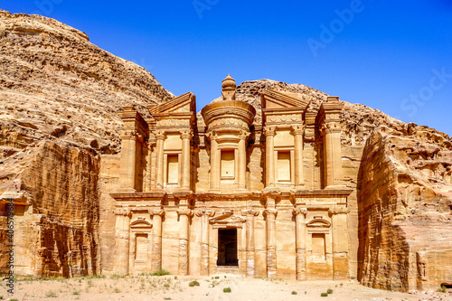 Jordan, Petra, Front view of El Deir . The Monastery, 