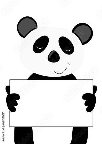 Panda mit Schild