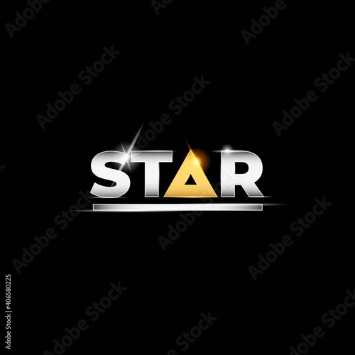 STAR logotype. Initial letter STAR with gold and silver color concept. Fit for business logo with elegant and luxury theme.