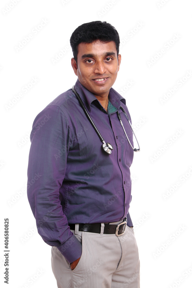 Indian doctor isolated on white background Indian doctor isolated on white background