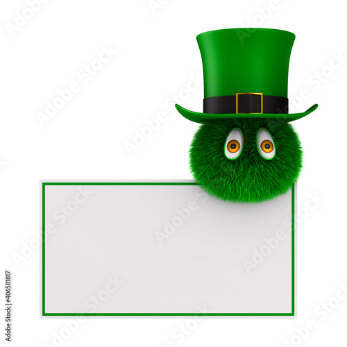 leprechaun and banner on wh...