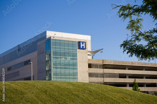 Modern hospital building exterior