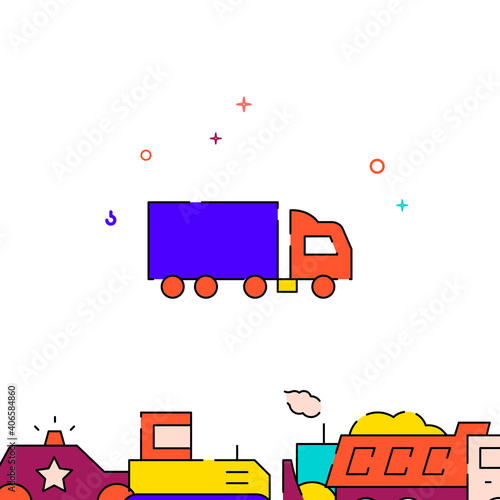 XXX filled line vector icon, simple illustration, special transport related bottom border.