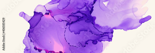 Alcohol ink vector texture banner. Fluid ink abstract background.