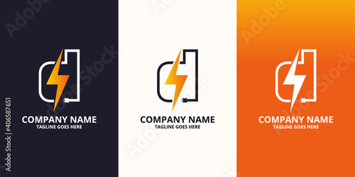 Flash initial letter d Logo Icon Template. Illustration vector graphic. Design concept Electrical Bolt and electric plugs With letter symbol. Perfect for corporate, more technology brand identity