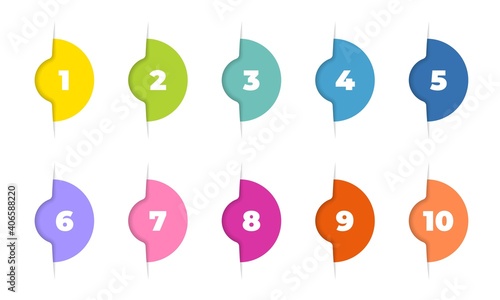 Number bullet points 1 to 12. Trendy markers template vector set