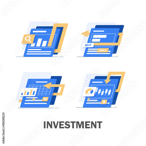 Investment analysis concept banner,Financial planning,Data analysis concept,Business concept for marketing ,analysis and brainstorm,flat design icon vector illustration © EAKEAK