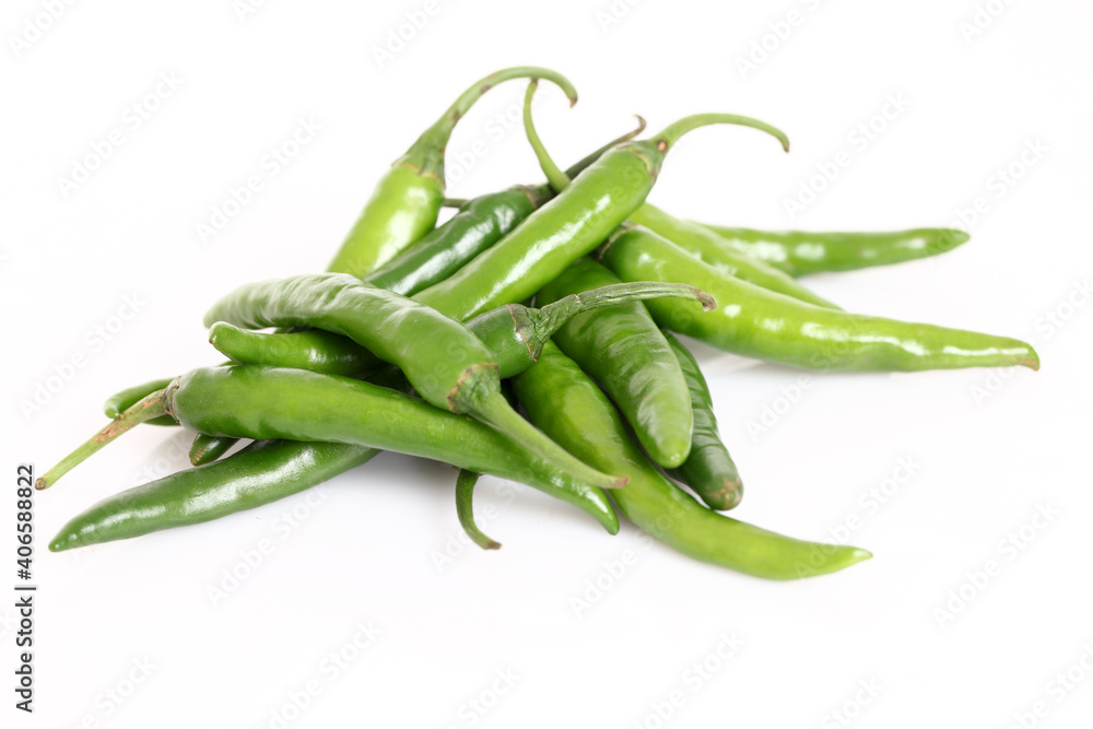 Fresh chilly close up isolated on white Fresh chilly close up isolated on white