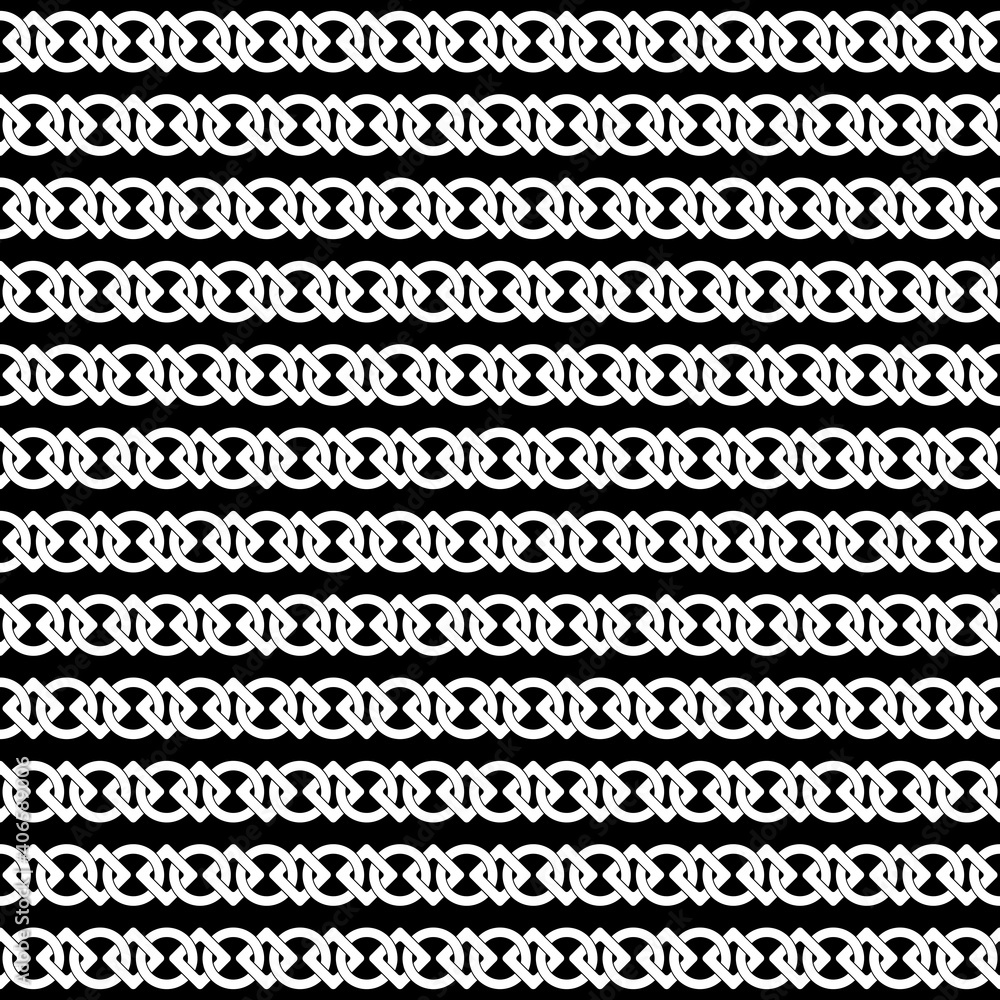 vector chain. circles and squares. seamless pattern. black and white repetitive background. fabric swatch. wrapping paper. continuous print. geometric shapes. design element for home decor, apparel vector chain. circles and squares. seamless pattern. black and white repetitive background. fabric swatch. wrapping paper. continuous print. geometric shapes. design element for home decor, apparel