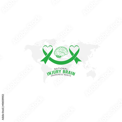 vector graphic of national brain injury awareness month good for national brain injury awareness month celebration. flat design. flyer design.flat illustration.