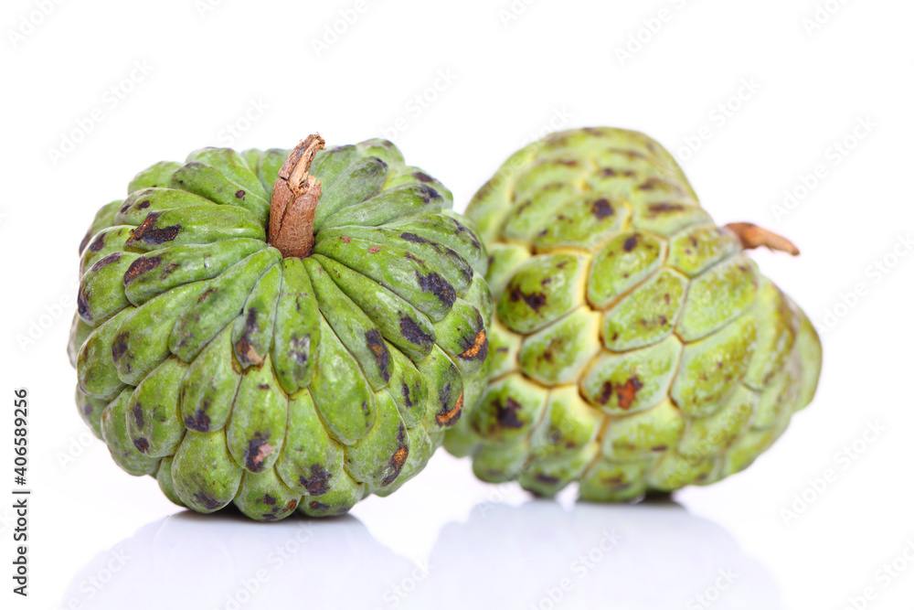Obraz premium Cherimoya fruit on white