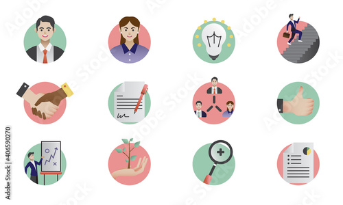 Detailed Business Work Employee Creative Icons Set - Vector Illustration photo