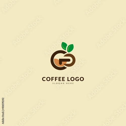 Initial letter G logotype. Minimalist coffee logo concept, fit for cafe, restaurant, packaging and coffee business. Illustration vector logo.