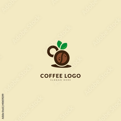 Initial letter B logotype. Minimalist coffee logo concept, fit for cafe, restaurant, packaging and coffee business. Illustration vector logo.