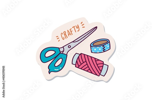 Cute handicraft supplies sticker design