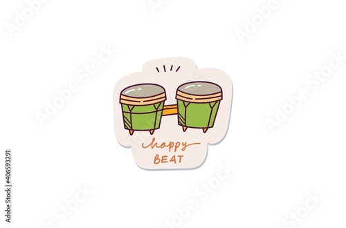conga drum cartoon sticker design