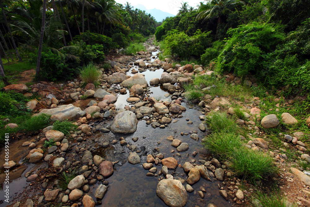 landscape with river,India. landscape with river,India.