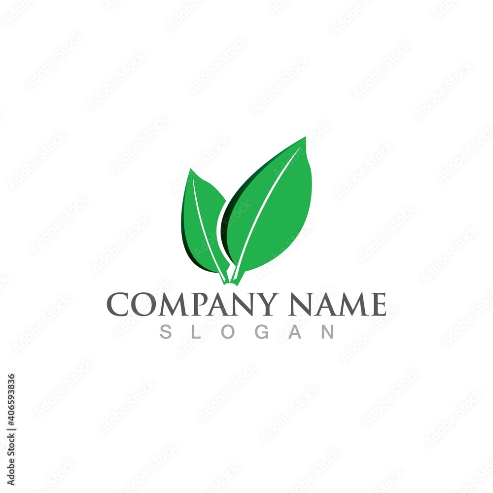 Logos of green Tree leaf ecology Logos of green Tree leaf ecology
