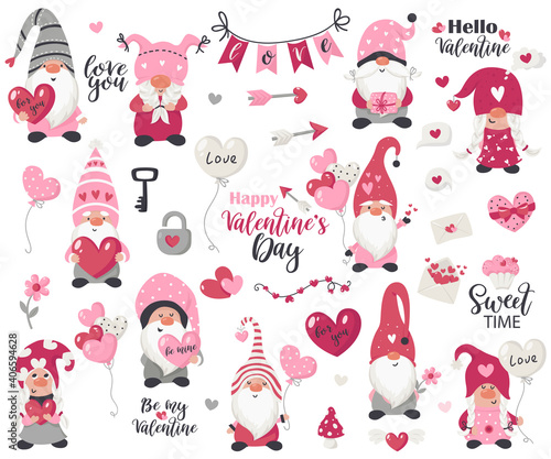 Valentine's Day items and gnomes collection