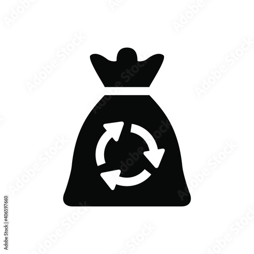 Recycle trash bag icon