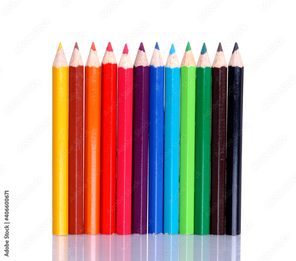 Color pencils on white background Color pencils on white background