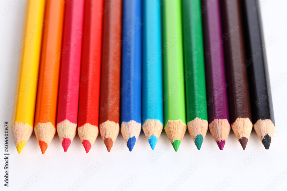 Color pencils on white background Color pencils on white background