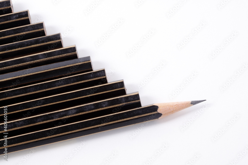 Obraz premium Bunch of pencils on white