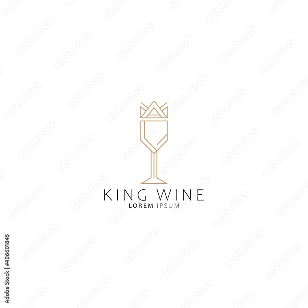 King Wine icon logo concept vector design template King Wine icon logo concept vector design template