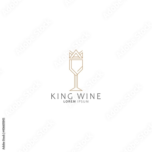 King Wine icon logo concept vector design template