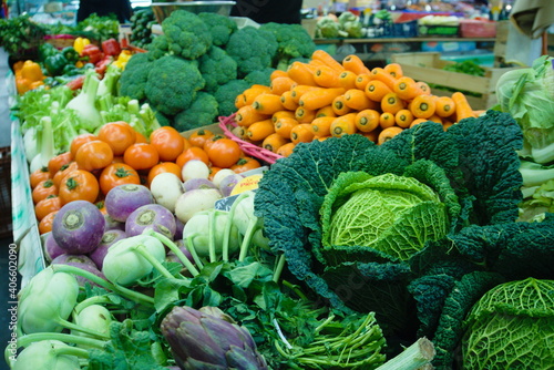 stand de fruits et légumes au marché