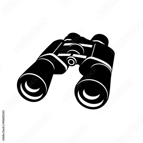 binoculars isolated on a white background. Silhouette of black binoculars. vector illustration in flat style