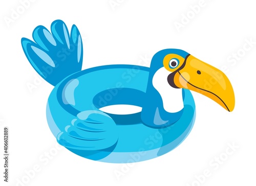 Inflatable balloon or lifebuoy in form of parrot