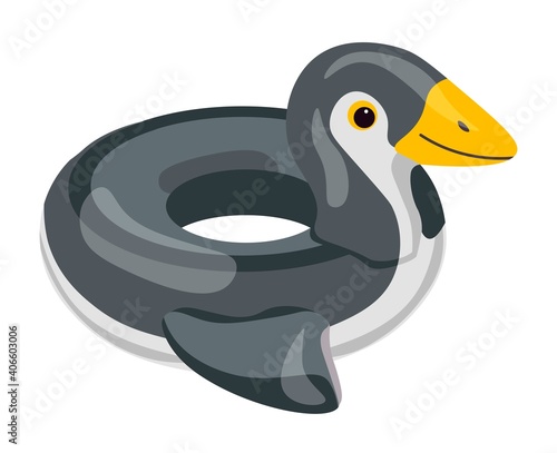 Inflatable balloon or lifebuoy, penguin shape