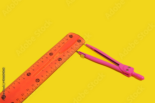 dividers and a ruler