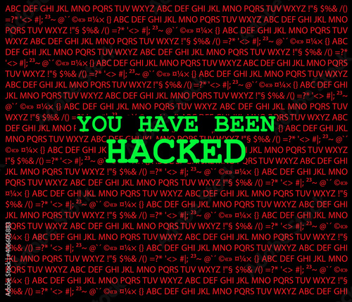 You have been hacked with dummy code text in the background