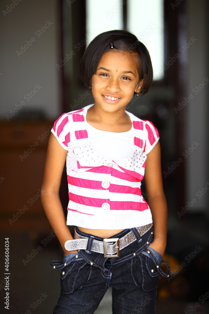 Pretty Indian funny teen girl portrait. Pretty Indian funny teen girl portrait.